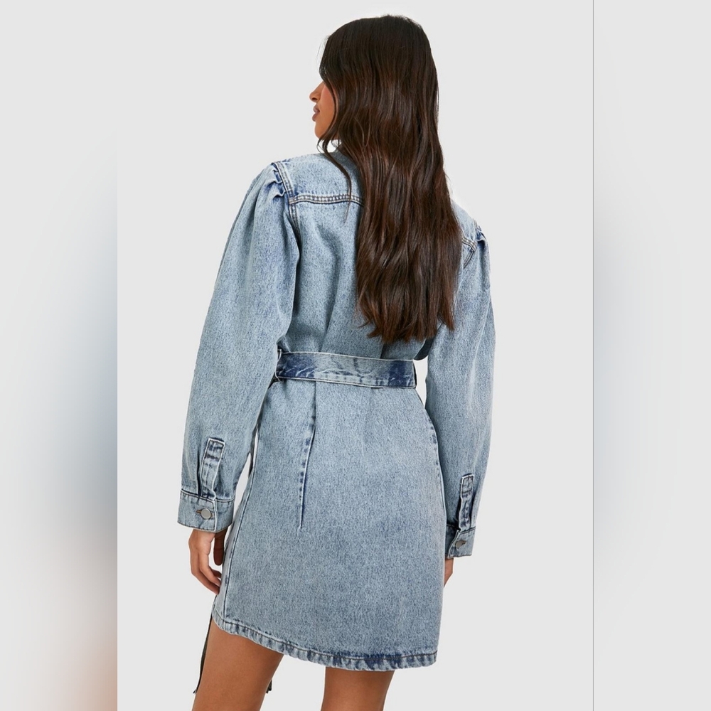 Tall Belted Shirt Mini Dress - Picture 2 of 3